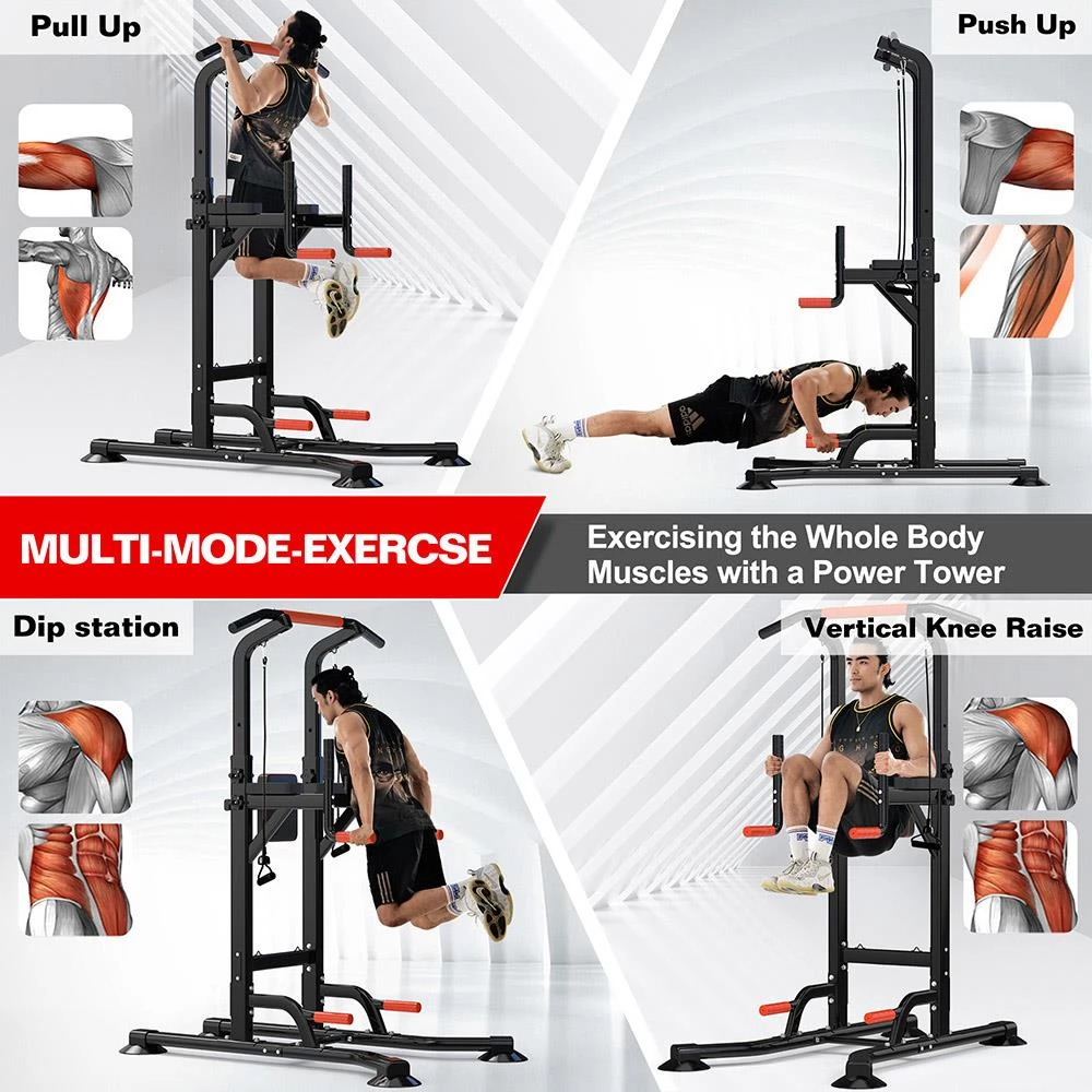 Power Tower Dip Station Multifunctional Strength Training Device